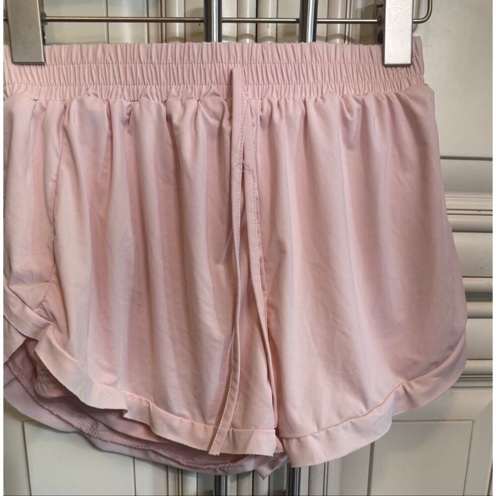 Exarus Girls' Ruffled Hem Elastic Waist Pull-On Athletic Shorts Pink Size 12Y